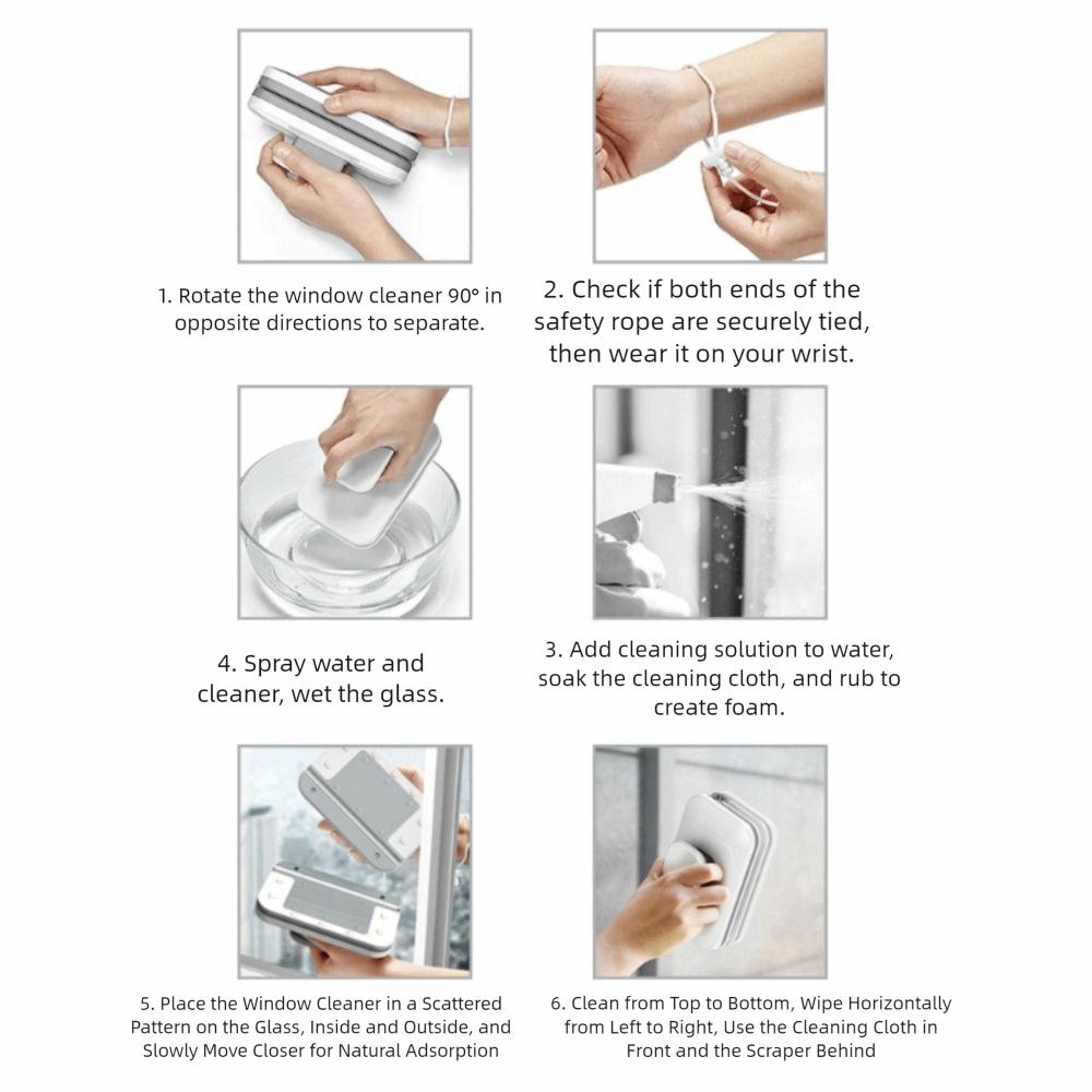 Легкий в очистке Двусторонний очиститель окон Прочный скребок для стекла Магнитный очиститель окон Окно