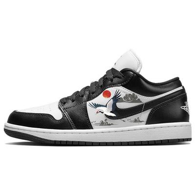 Air Jordan 1 Нескользящие Устойчивые к истиранию Низкие Винтажные Баскетбольные Кроссовки Женские Черно-Белые DC0774-101(Команда181-)