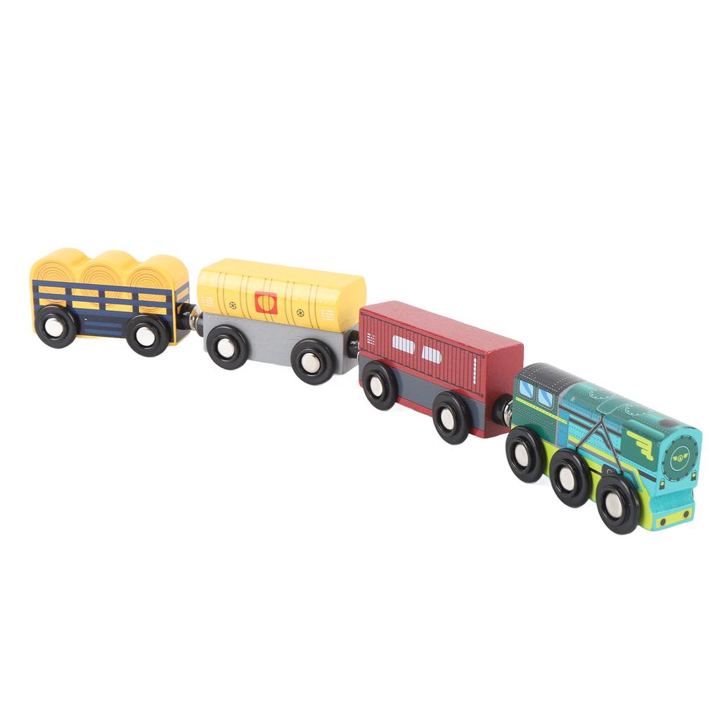 4 шт. Деревянный набор поездов, железнодорожные аксессуары, игрушечный набор поездов для детей от 3 лет и старше