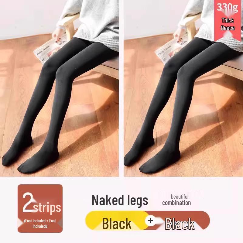Women's Nude Color Velvet-Lined Leg Warmers, Thick and Cozy, Perfect Base Layer for Spring and Autumn, Suitable for Shorter Lengths.