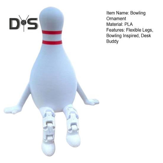 Гибкий боулинг-приятель, настольный мяч для боулинга с шарнирными ножками, 3D-печатный орнамент на тему боулинга, подарки для любителей боулинга