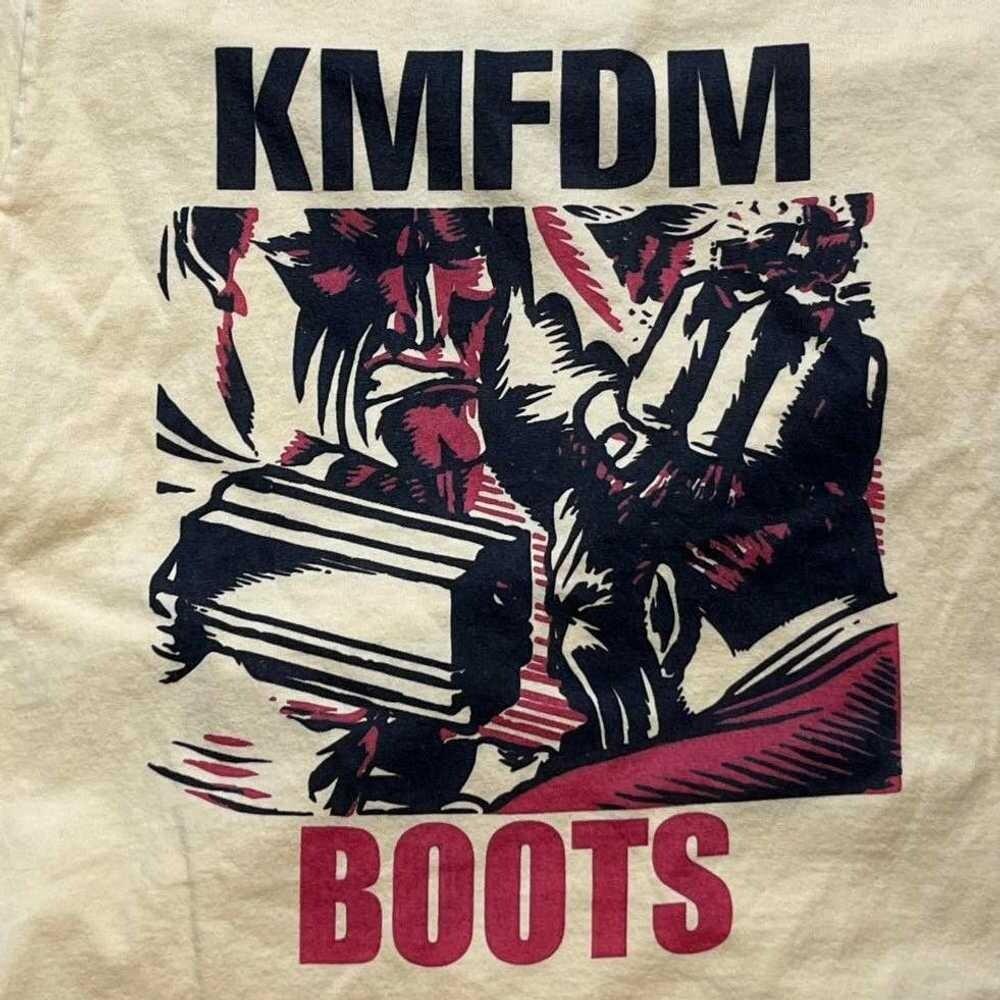 Винтажная Редкая Хлопковая Белая Футболка KMFDM унисекс Все размеры S-345XL HRO37 Унисекс Футболка