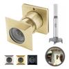 Solid Brass Square 28mm Door Peephole 220 Degree HD Optical Glass Lens Privacy Cover Includes Drill Bit Heavy Duty Universal for 42-54mm Door