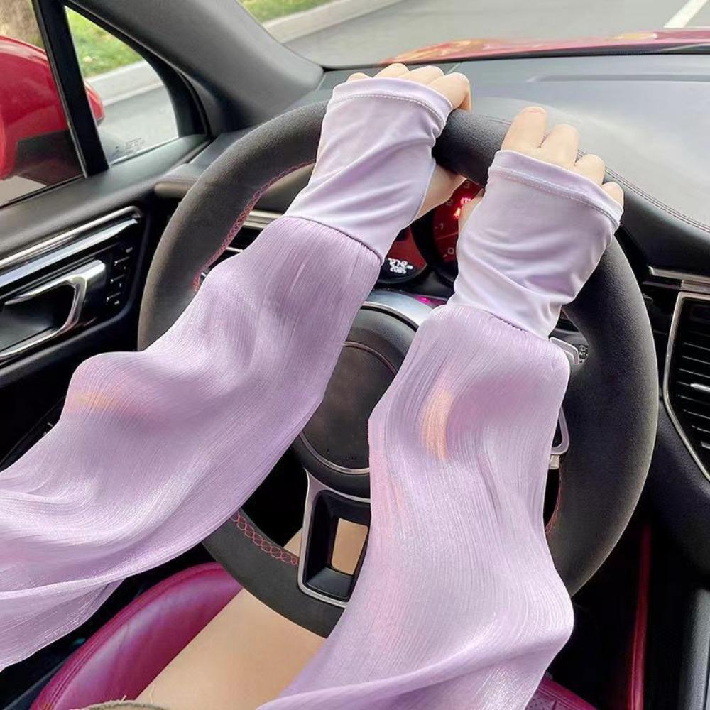 Ice Silk Sun-protective Sleeves Anti-UV Arm Sleeves Fashion Arm Cuff Cover Women Men