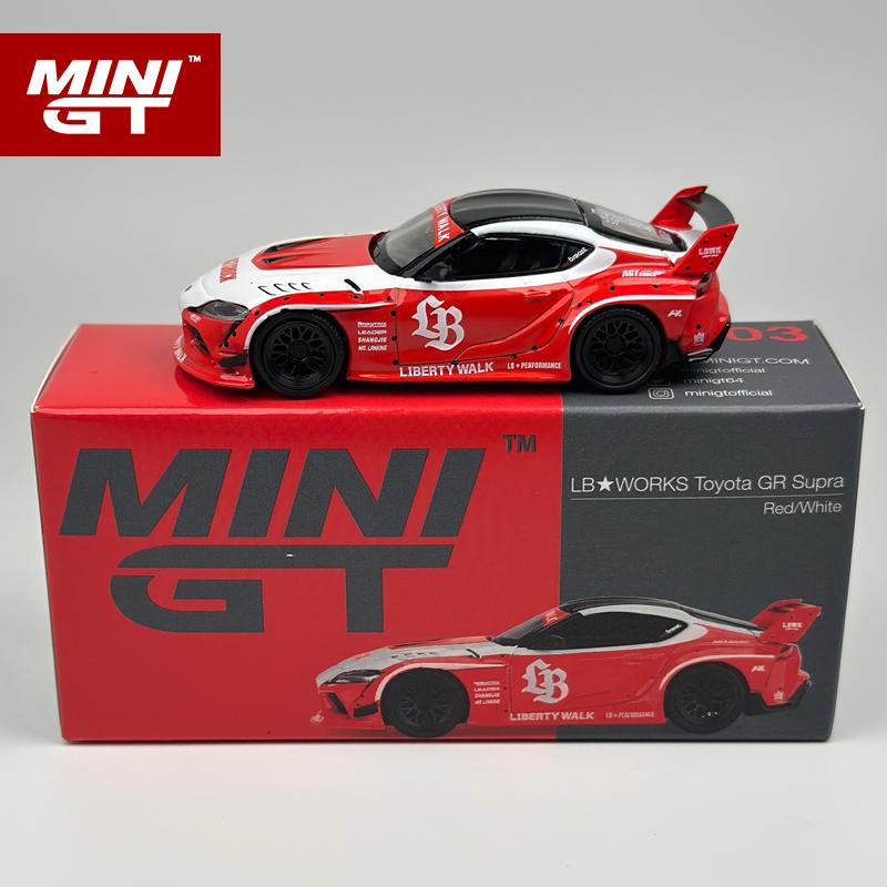 HAX1 MINIGT 1:64 Toyota LBWORKS Toyota GR Supra Красный/Белый Легкосплавный Модель Автомобиля 1103