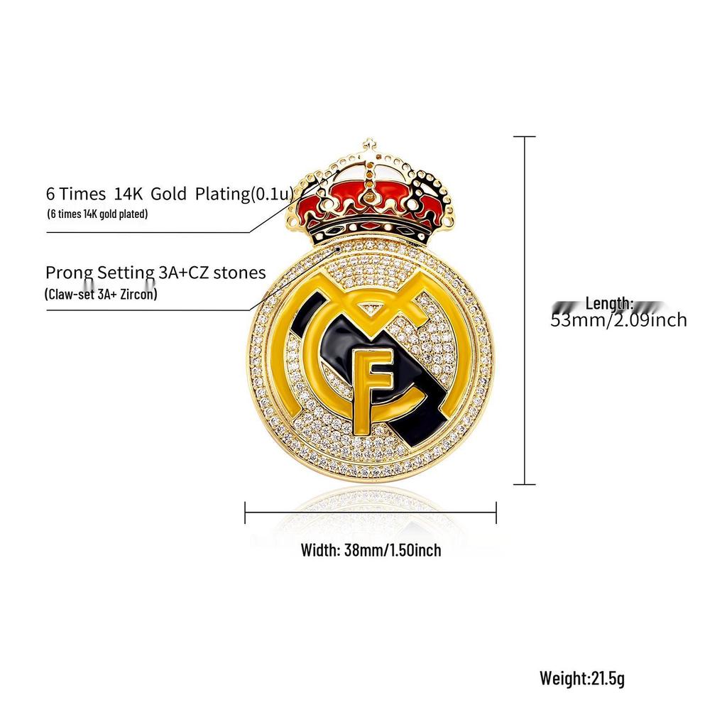 Кулон в виде эмблемы европейского и американского хип-хоп футбольного клуба с красочными масляными каплями — памятная медаль болельщика.