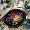 Retro European Style Light Luxury Living Room Carpet Printed Sofa Coffee Table Mat Anti Slip Bedroom Floor Mat
