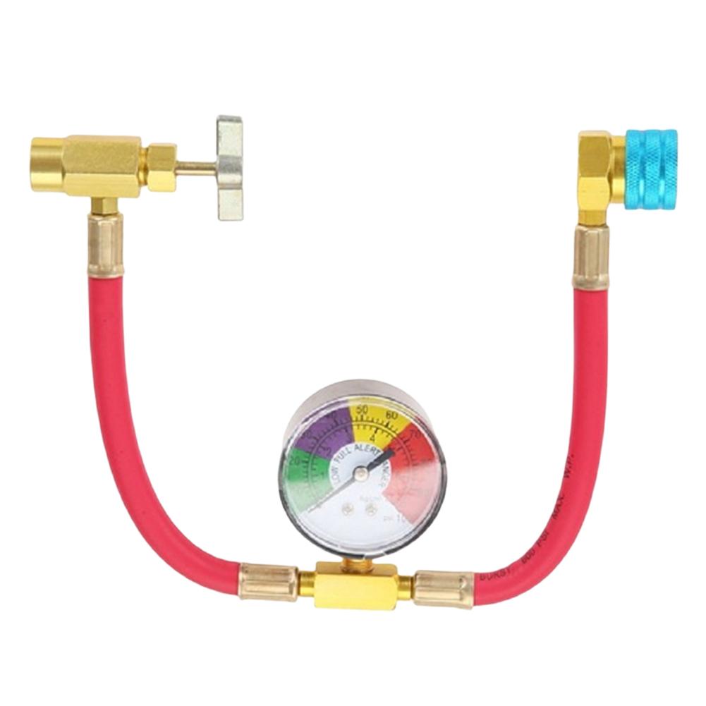 R1234YF Refrigerant Charging Hose with 1/2 Inch ACME LH AC Recharge Hose 14mm Low Side Quick Coupler Refrigerant Gas Refill