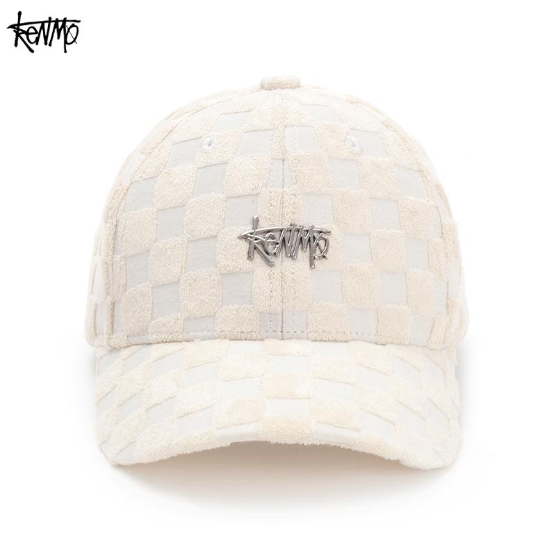 KENMO Artificial Cotton Checkered Warm Outdoor Street Fashion Hip Hop Men's and Women's Adjustable Duck Tongue Baseball Hat