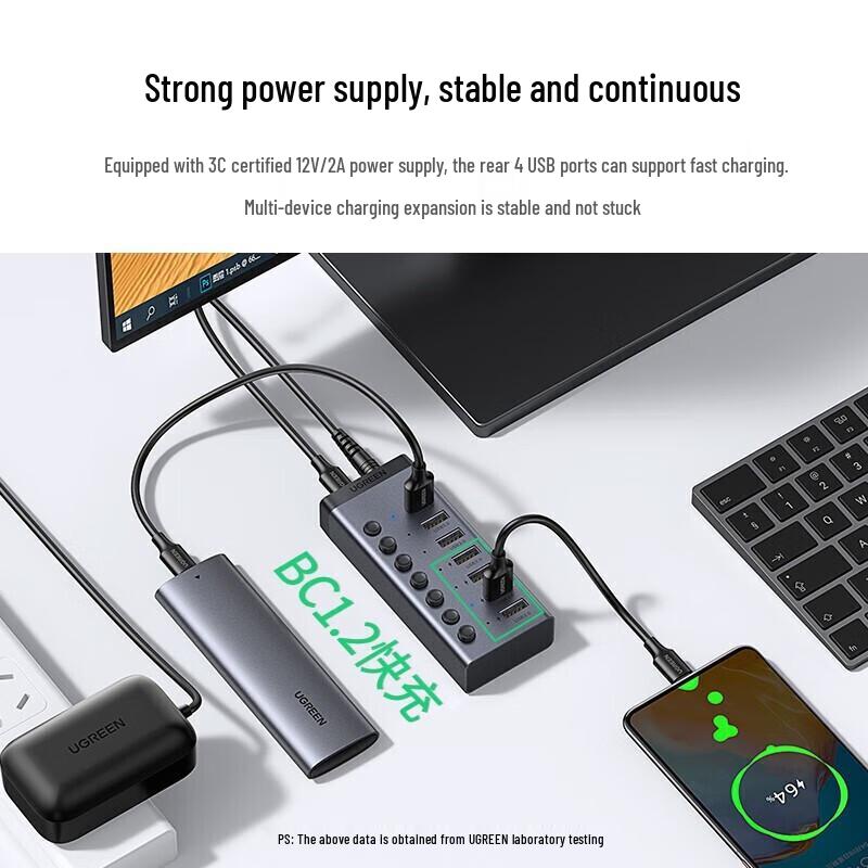 UGREEN USB 3.0 7-портовый хаб для передачи данных