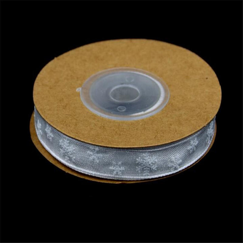 Рождественские печатные ленты рукоделие шитье одежда подарочный бант натуральная органза атласная лента свадьба DIY отделка ткань декор аксессуары