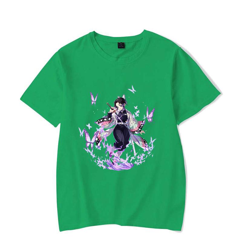 New Kochou Shinobu Print T-shirts for Women Men Summer Tee Shirt Harajuku Anime Casual Round Neck Short Sleeve Tops