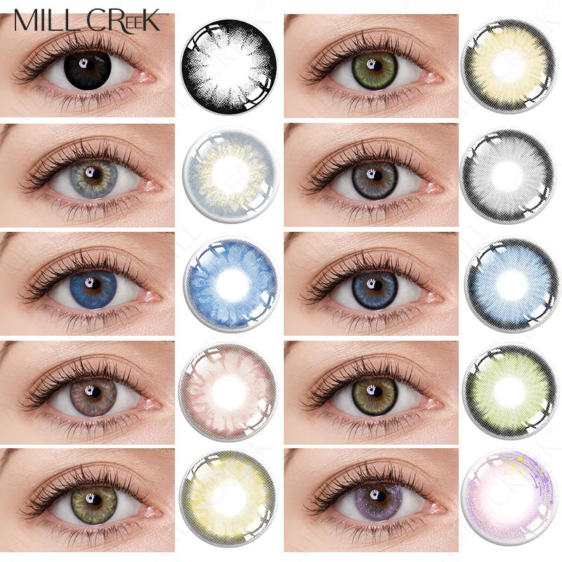 2 шт./пара контактных линз для глаз, близорукости, по рецепту, цветные линзы на год, зеленые, черные, естественный вид, диоптрийные цветные линзы для глаз