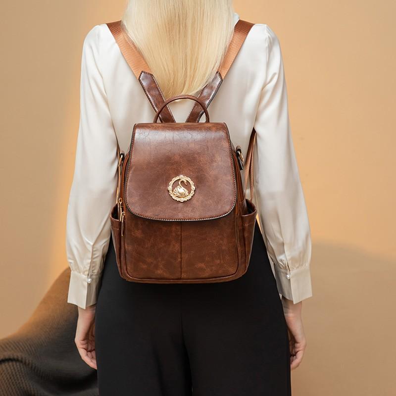 Женский кожаный рюкзак, дорожная сумка большой вместимости, женский