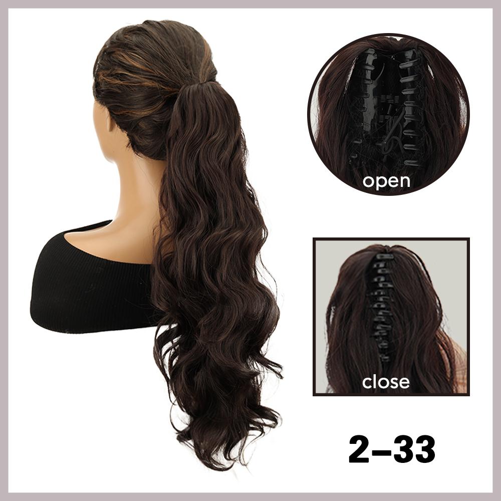 XINRAN Синтетический длинный волнистый вьющийся конский хвост, накладной хвост, высокотемпературное волокно, натуральный парик для женщин, быстрая фиксация