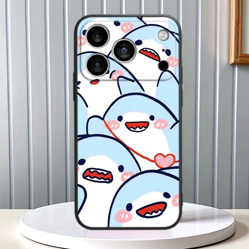 Мультяшные Животные Милый Чехол Для Телефона Для Apple iPhone 17 16 16E 15 14 13 12 11 Pro Max Plus Черный Мягкий Силикон