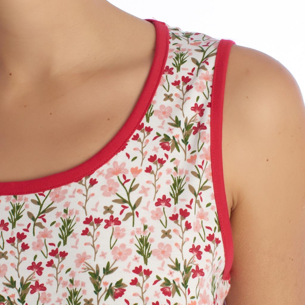 Women's Summer Pajamas with Wide Straps, Cotton KL45250