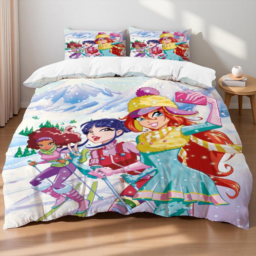 Комплект постельного белья W-Winx C-Club, пододеяльник, комплект на кровать King Queen Twin, крылья феи, для дома, подарок девочке на день рождения, украшение для студенческого общежития