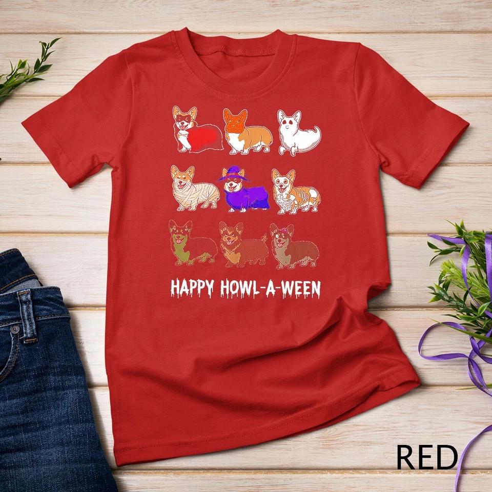 Funny Corgi Dog Halloween Happy Howl-o-ween Unisex T-shirt 7