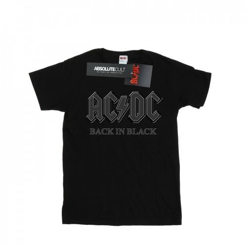 AC/DC Womens/Ladies Back In Black Cotton Boyfriend T-Shirt
