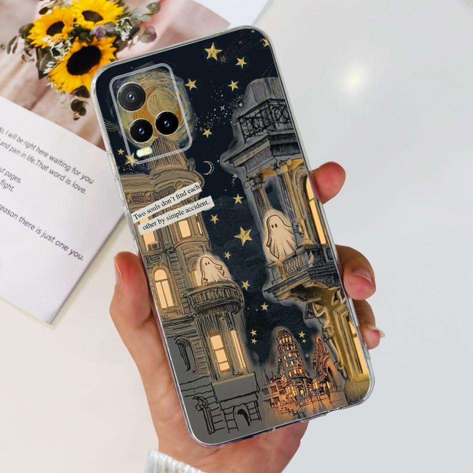 For Vivo Y33s V2109 Case Y21 2021 V2111 Cover Fashion Flower Soft Clear Silicone Slim Fundas For Vivo Y21t Y33t Y21a Y21s Bumper