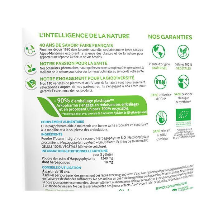 Arkopharma Arkogelules Doypack Harpagophytum Bio 270 Gélules