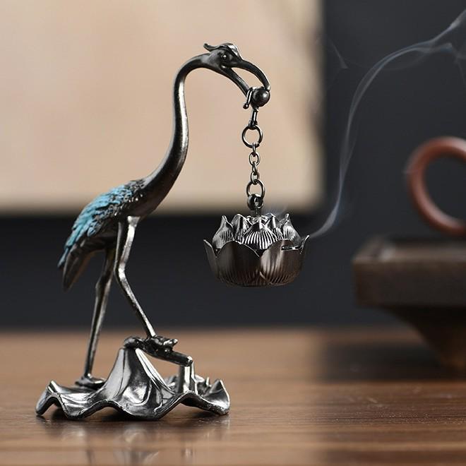 Креативная подвесная благовонница в виде журавля и лотоса - Дзен, чайная церемония, домашний декор.