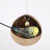 Coconut Shell Bird Nest Pet Cage Habitat for Lovebird Hamster Canary Crafts Delicate Birdhouse Pendant for Yard Garden