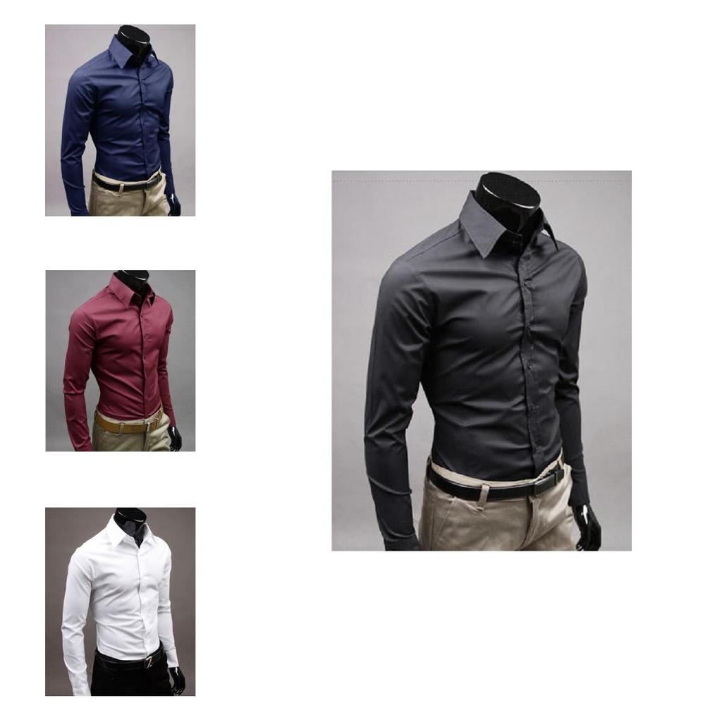 Classic Mens Dress Shirt With Wrinklefree Cotton Blend For Business And Casual Wear