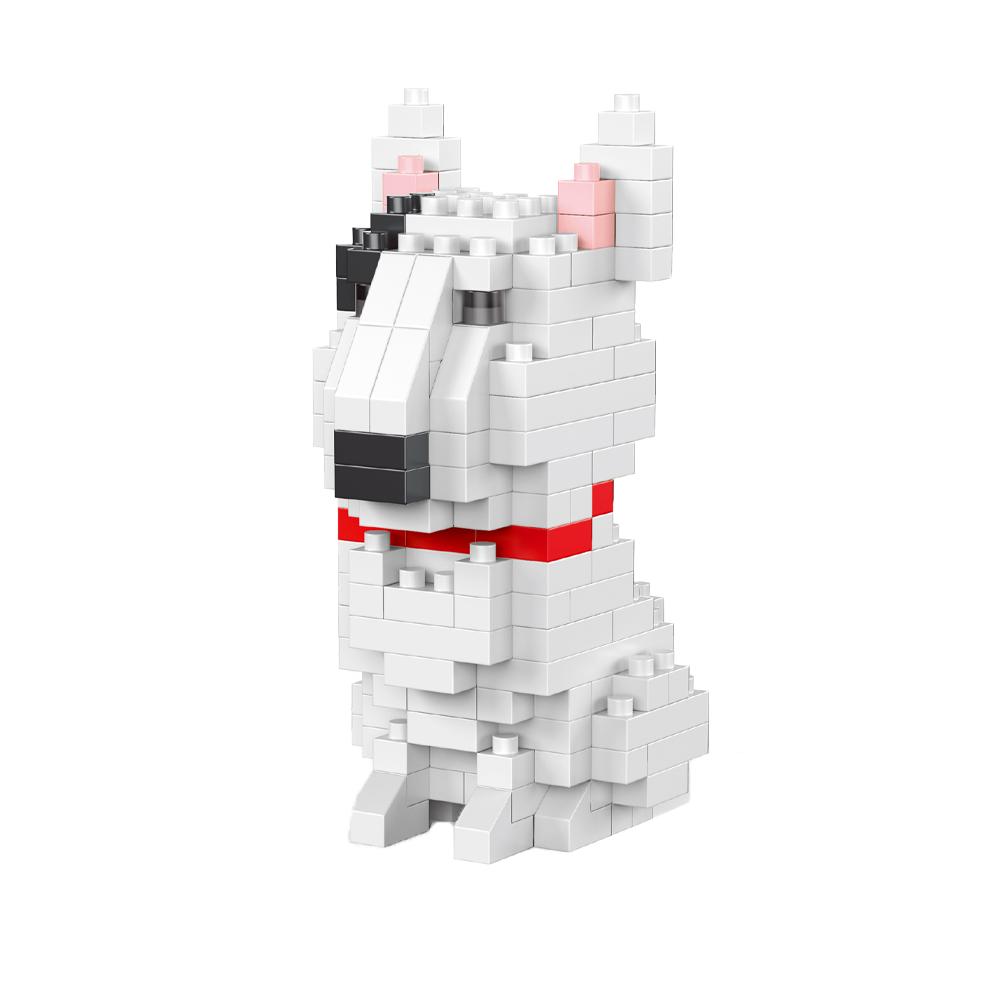 Милый мини-хаски с голубыми глазами, микро-мини строительные блоки для самостоятельной сборки - несколько стилей хаски, пуделя, бультерьера для праздничных подарков