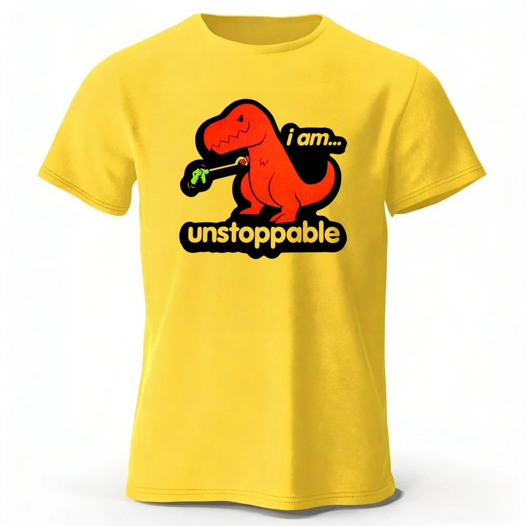 New Fun and Bizarre Tyrannosaurus Rex Pure Cotton Tshirt for MenWomen Loose Large Breathable Sports Short Sleeves Trendy Style