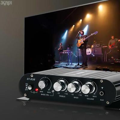 ST-838 HiFi 2.1-канальный усилитель мощности с регулировкой низких и высоких частот 80 Вт*2 стерео басовый звуковой усилитель аудиоусилитель мини-медиаплеер