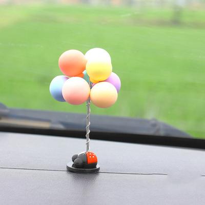 Украшение из воздушных шаров для автомобиля, мягкая глина, красочные украшения в форме воздушного шара, милый декор для приборной панели