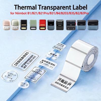Niimbot B1/B21/B21Pro/B2Pro/B3S/B203/B31/B4 Прозрачная Термоэтикетка Бумага для Печати Название Прозрачные Запечатывающие Стикеры Водонепроницаемые Прозрачные Ценники