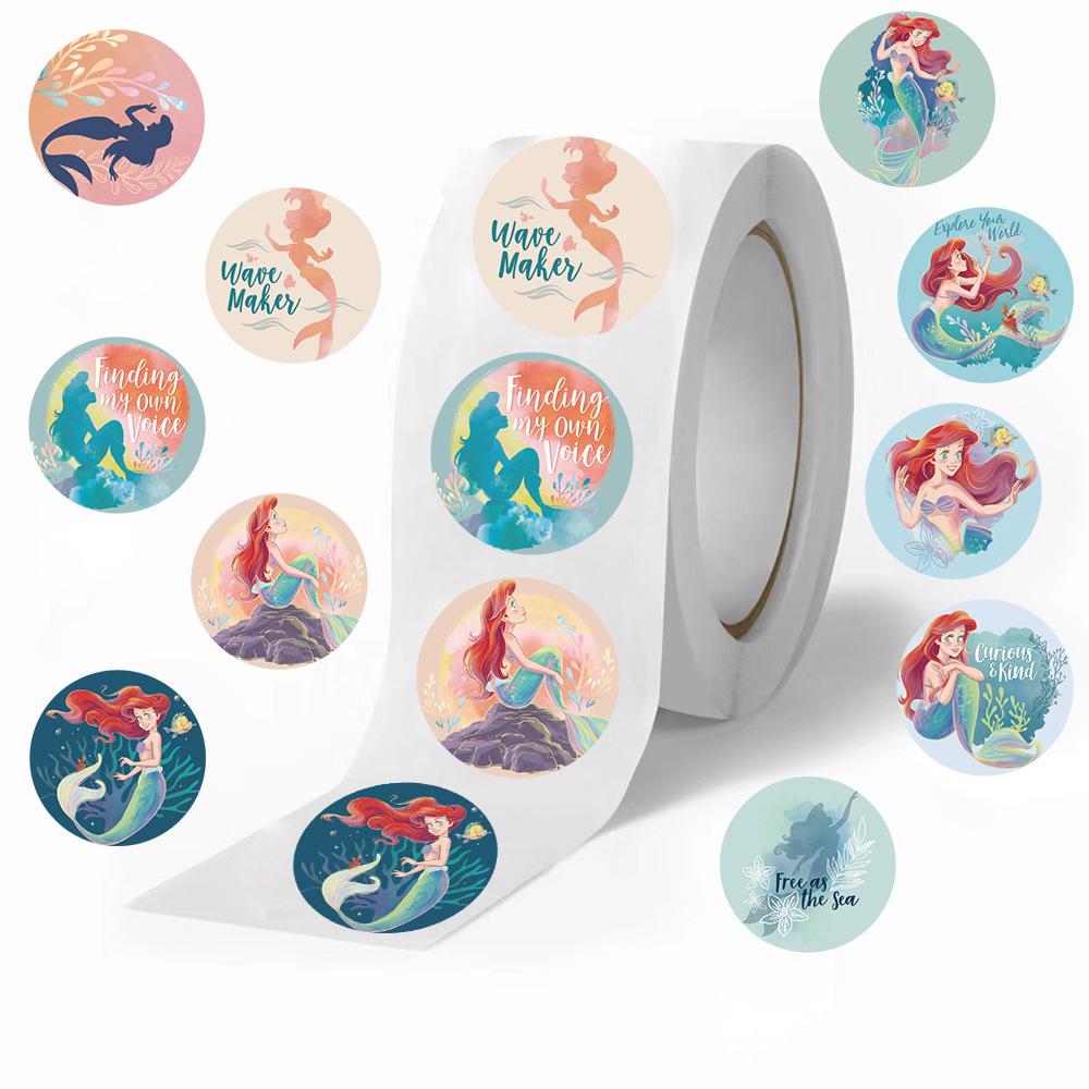 Mermaid Princess Curl Stickers - 500 Waterproof, Self-Adhesive Sheets of Hot Cartoon Characters