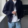 Мужской повседневный свободный вязаный кардиган с лацканами и длинным рукавом для осени и зимы