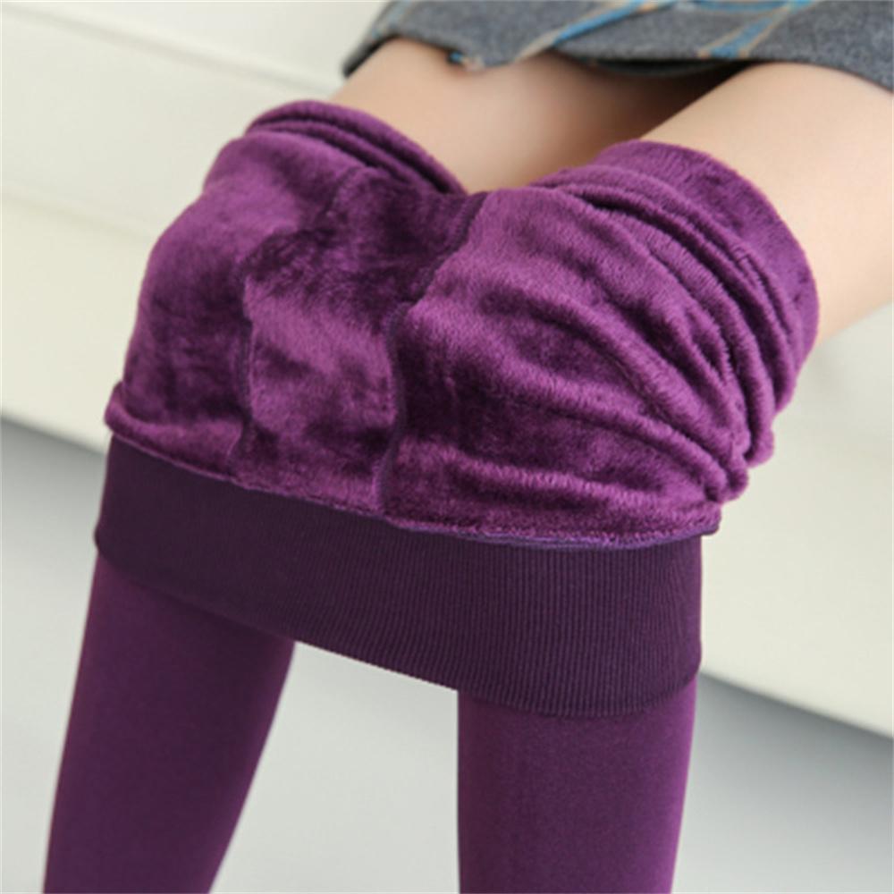 Women Winter Leggings Warm Leggings High Waist Solid Color Velvet Women Thickened Velvet Leggings Stretchy Black Leggings