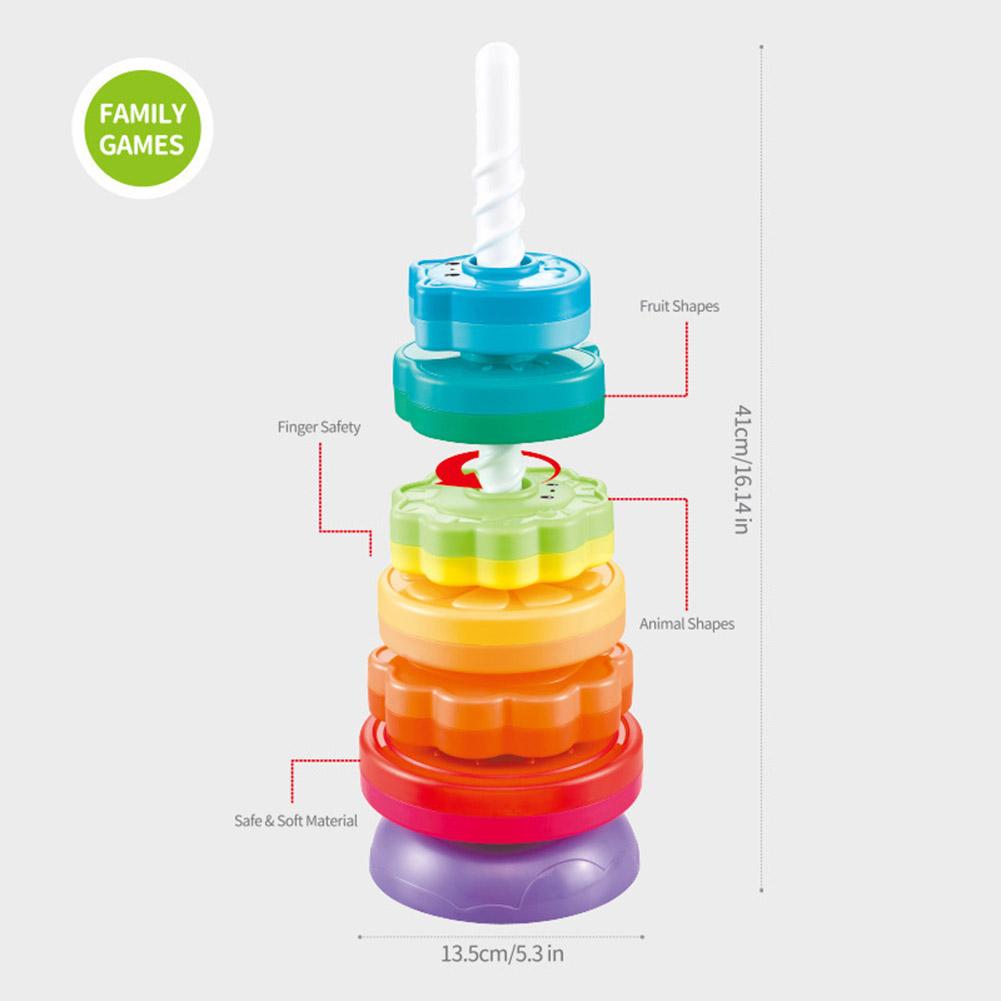 Радужная вращающаяся башня Монтессори-игрушка, вращающиеся игрушки для детей, подарок на день рождения