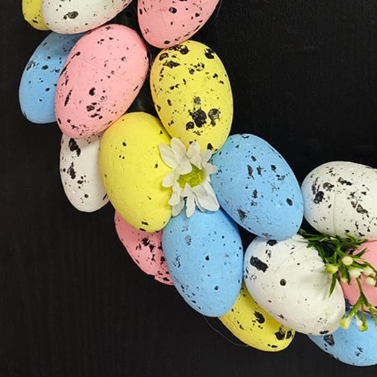 Пасхальное яйцо, цветочный венок ярких цветов, весенний искусственный цветочный венок, гирлянда на входную дверь, весеннее украшение для гостиной