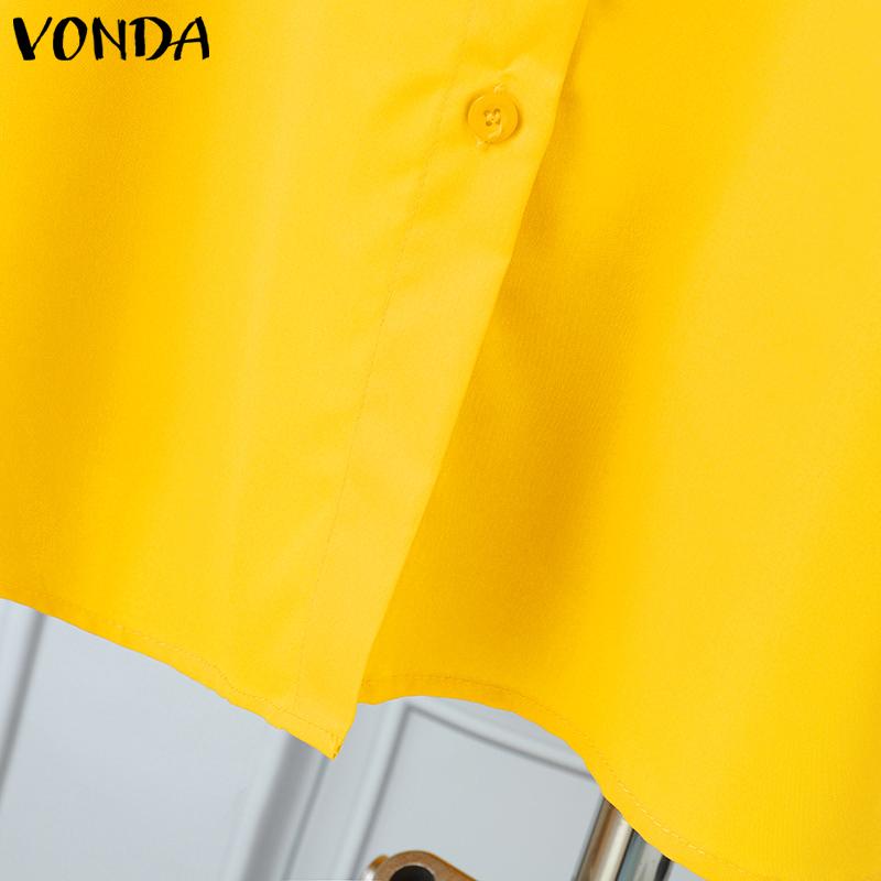 VONDA Женские платья больших размеров с воротником-стойкой и оборками, с длинными рукавами