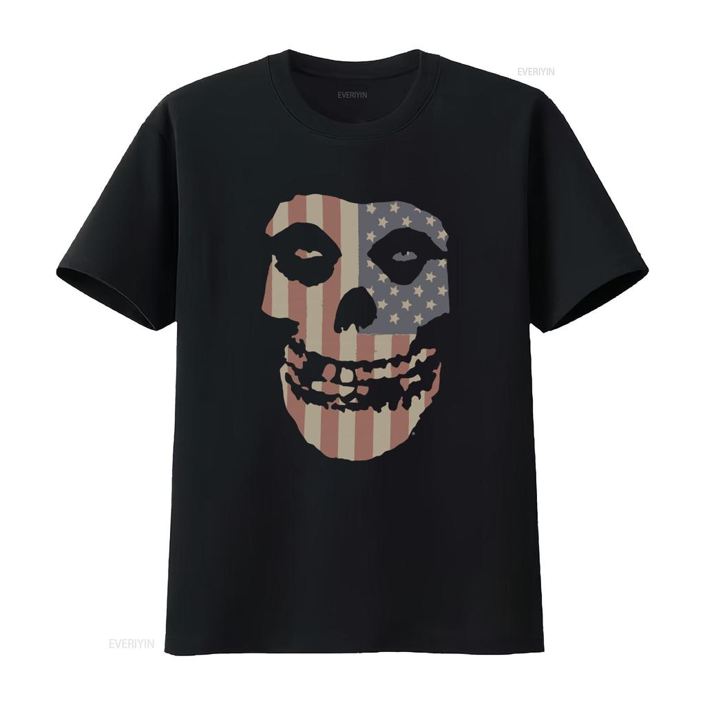 Лицензированная футболка Punk Rock Misfits Fiend Флаг Череп Die My Darling Kill Black винтажная стираная повседневная слегка унисекс с принтом