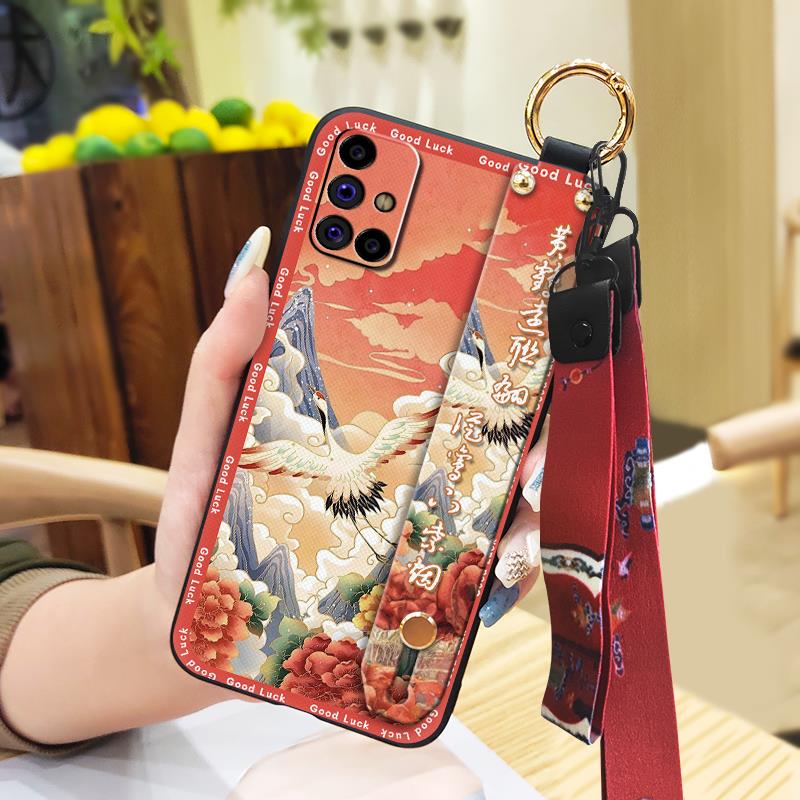 Phone Holder Anti-knock Phone Case For Samsung Galaxy M31S/SM-M317F/M315F Shockproof Chinese Style Elderly Lady For Mom