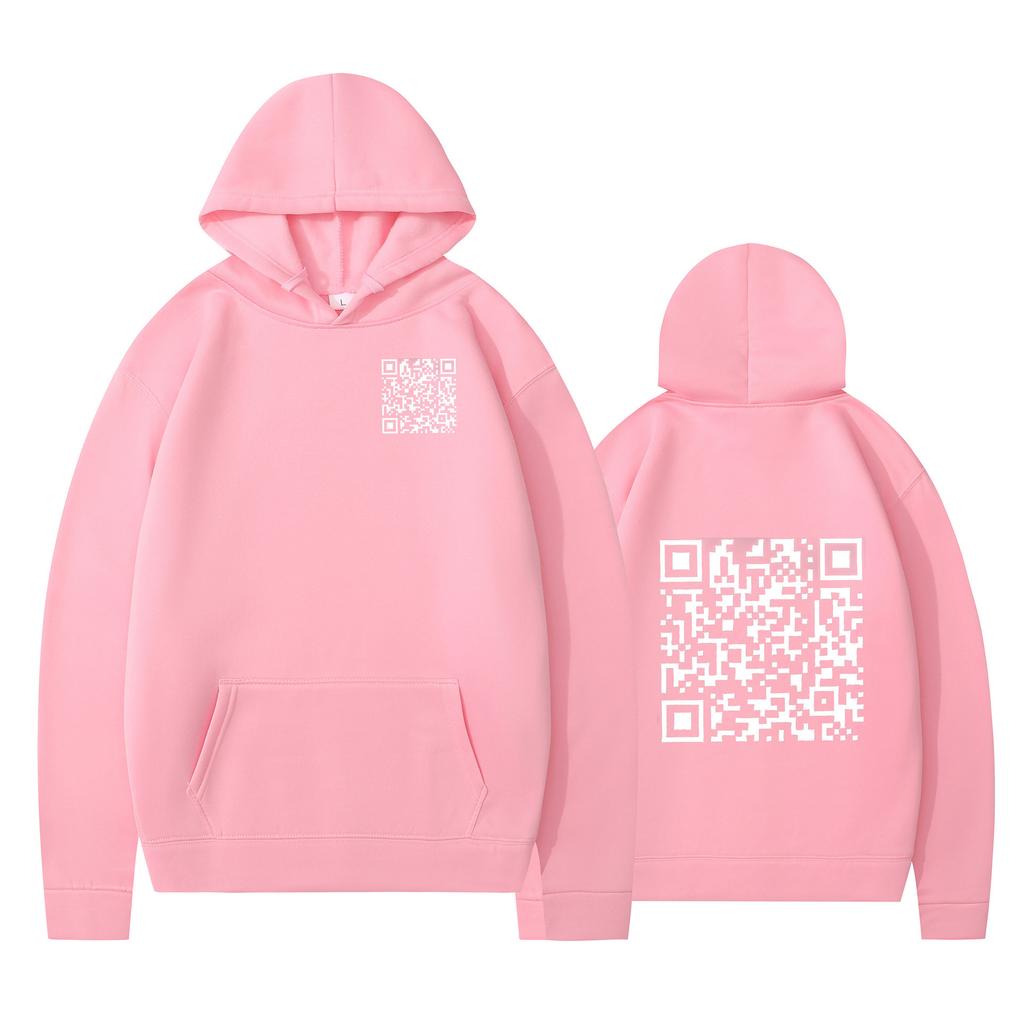 Cross-border hoodies, new printed styles, QR code scans, loose men's and women's hoodies