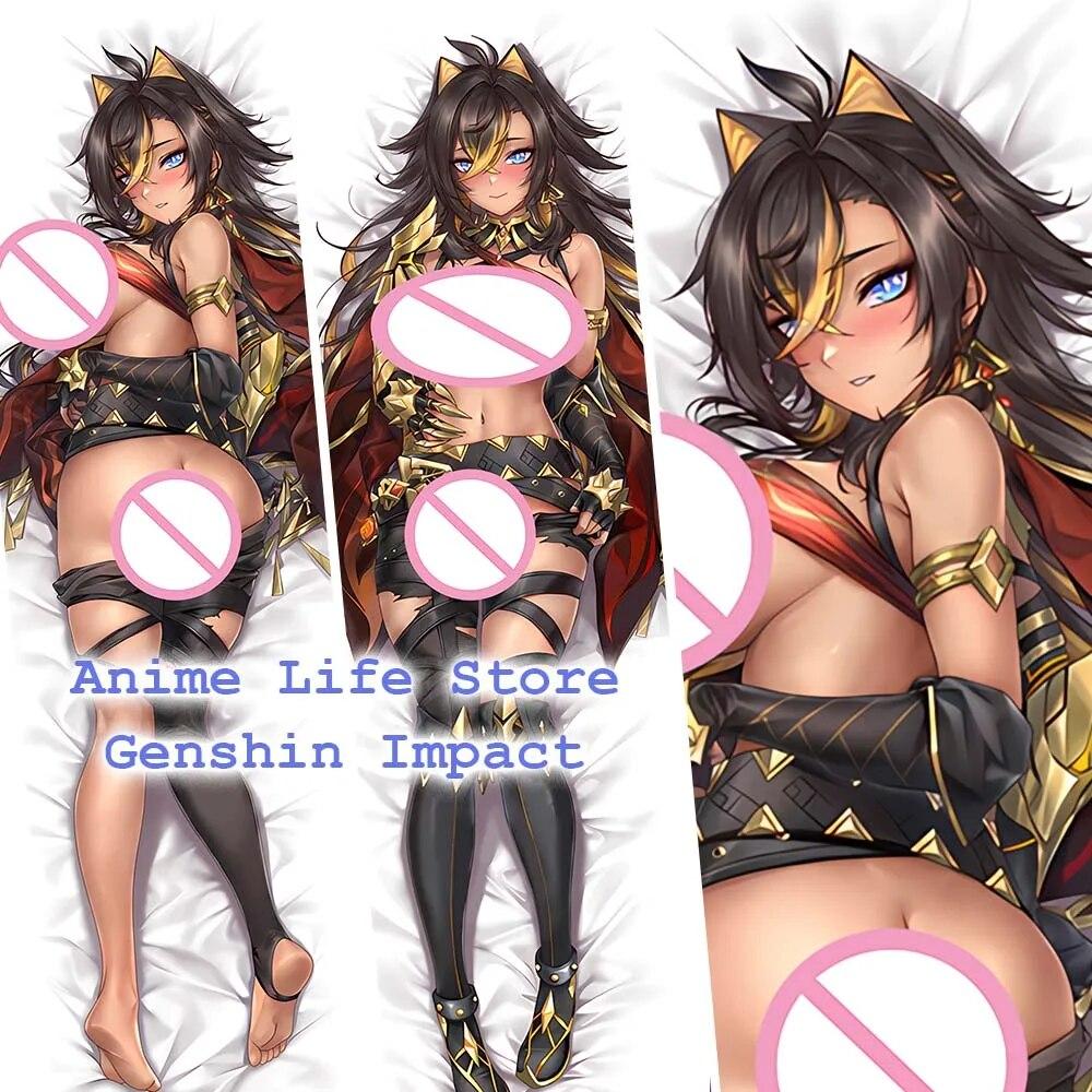 Наволочка для тела Dehya, персиковая кожа, 2WAY Dakimakura, аниме Genshin Impact, наволочка для косплея, кровать, обнимающая подушка для сна, декор
