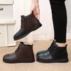 Кожаные женские осенне-зимние новые теплые короткие ботинки на флисовой подкладке на плоской подошве, женские короткие ботинки в британском стиле в стиле ретро