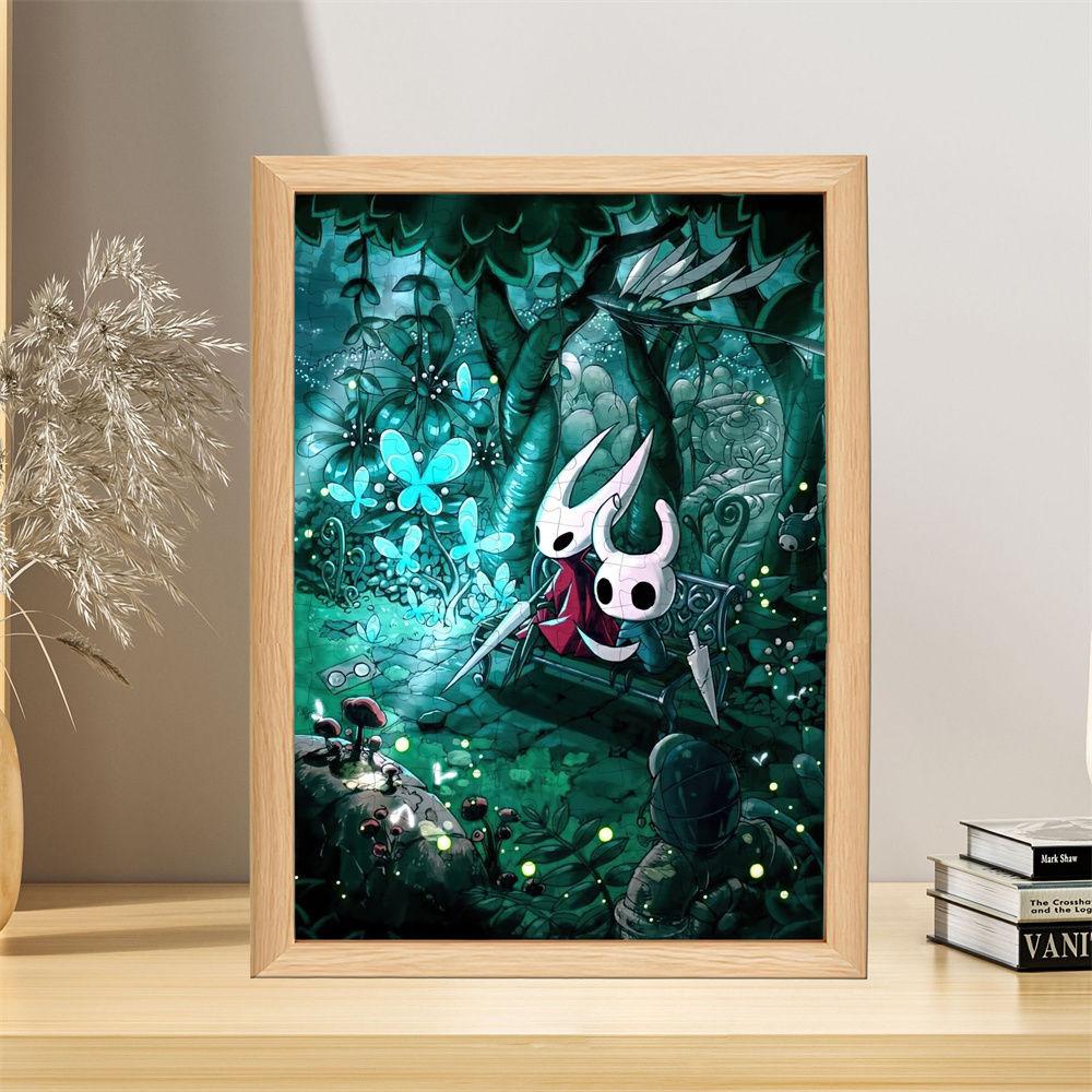 Пазл Hollow Knight с рамкой - 50 деталей Мультяшная игра Пазл Периферийный подарок для друга Фанатов 10x15см