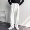 Men's Spring Light Luxury Black Wide-Leg Casual Trousers