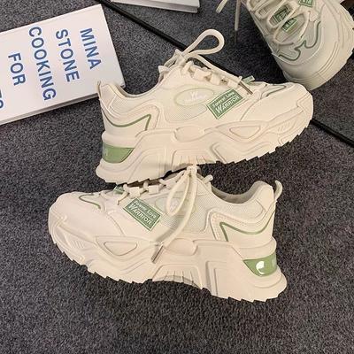 Популярные кроссовки для пап женские ins tide весна и лето дышащие толстая подошва 2025 новые зеленые кроссовки женские кроссовки для бега