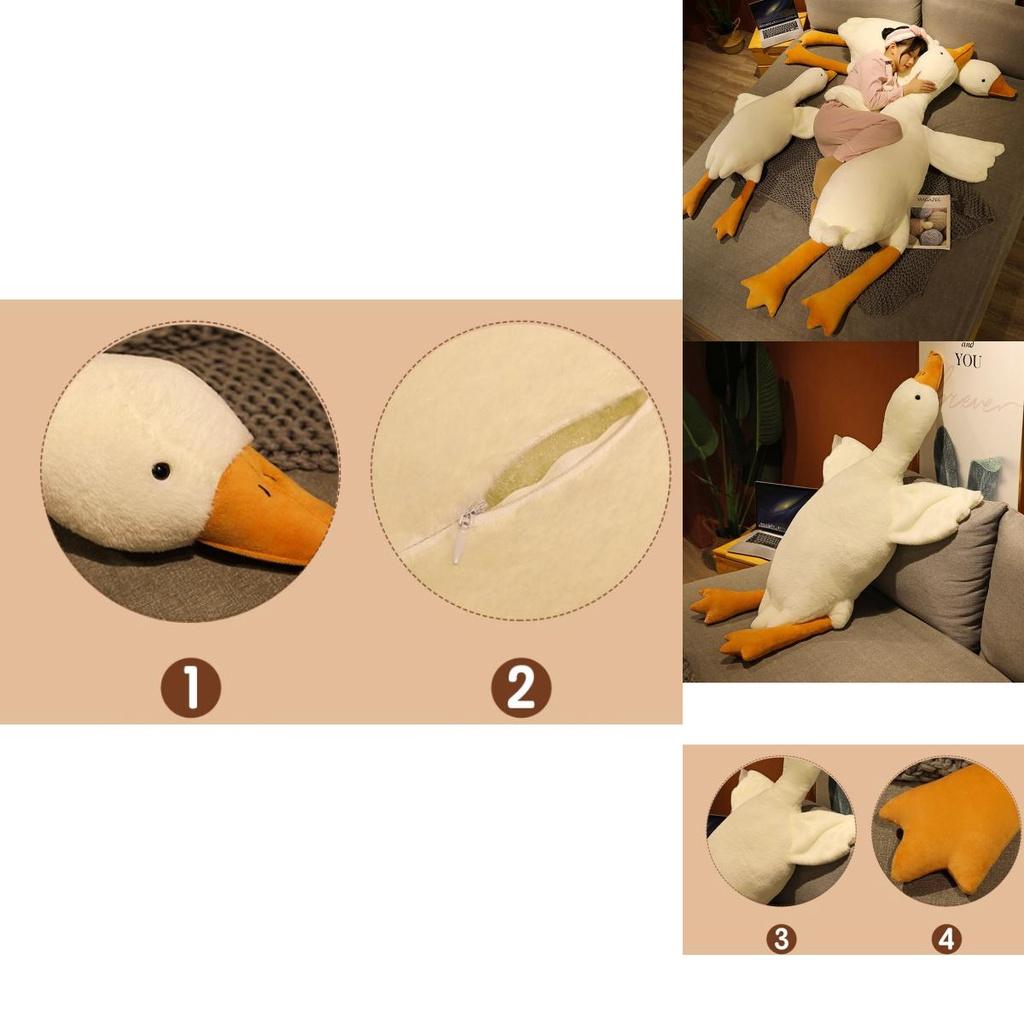 Delightful White Goose Huge Pillow Plush Sleeping Toy Cushion Gift