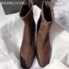 Остроносые женские высокие сапоги, модные элегантные туфли на высоком каблуке, тренд 2025 года, массивные дизайнерские туфли-лодочки, готические классические зимние ботинки Mujer